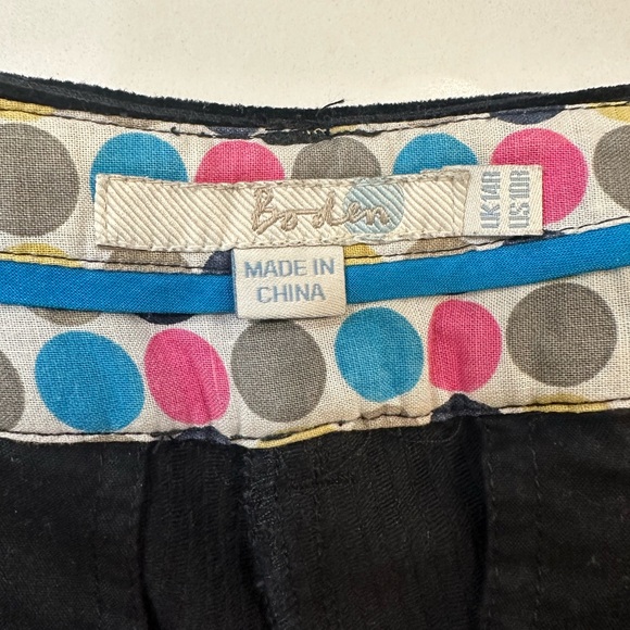 Boden Black Corduroy Pants-Size 10R - Picture 3 of 6